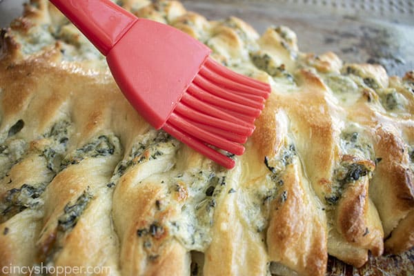 Butter added to spinach dip breadstick tree