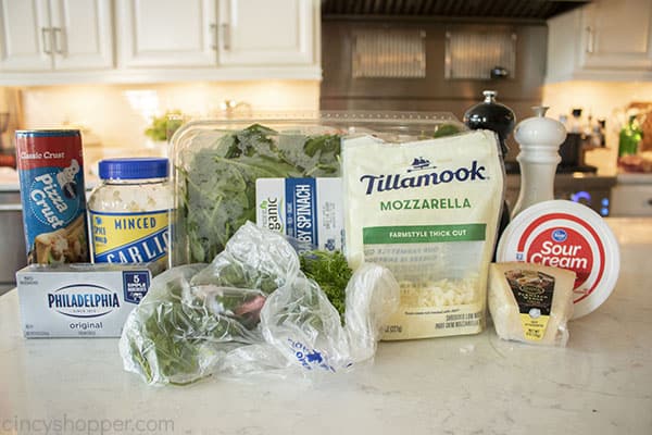 Ingredients for Spinach Christmas Tree Appetizer