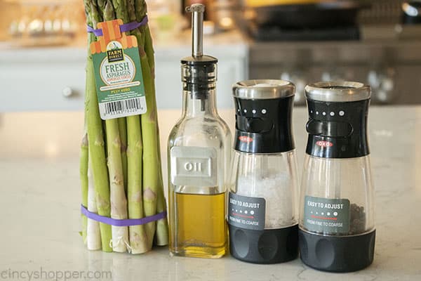 Ingredients to make roasted asparagus