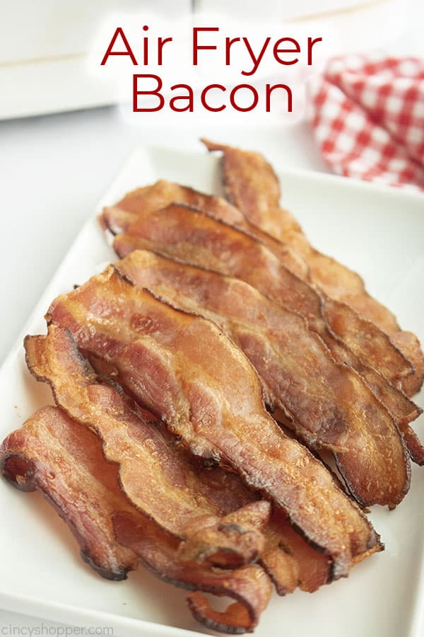 Text on image Air Fryer Bacon