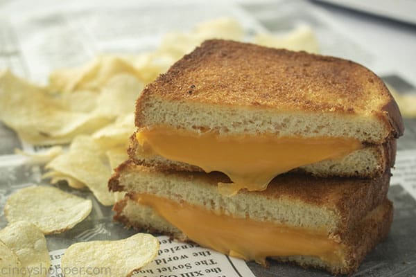 The Best Grilled Cheese sandwich cut