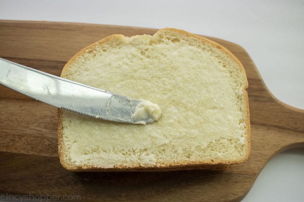 Butter spread on bread slice