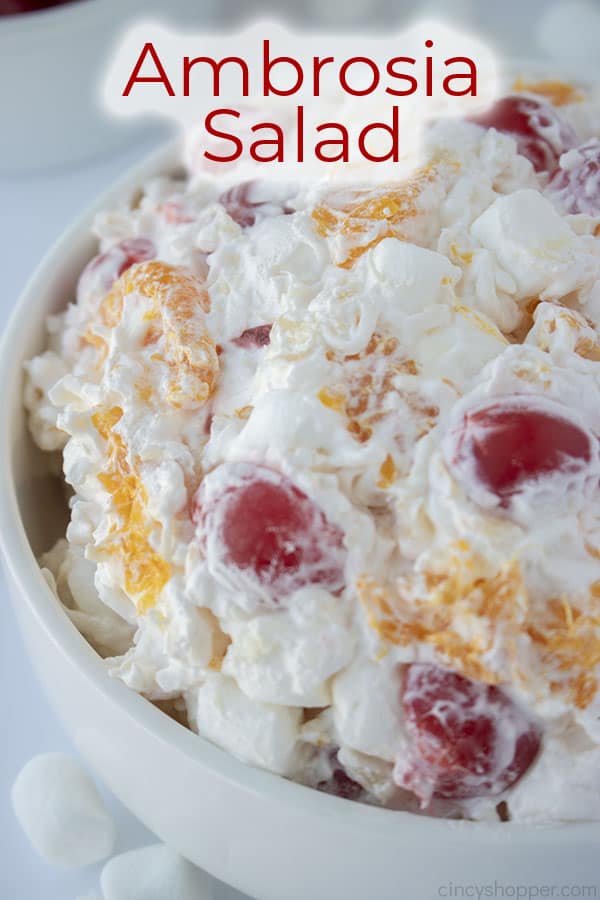 Text on image Ambrosia Salad