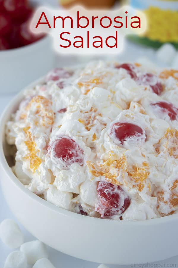 Text on image Ambrosia Salad