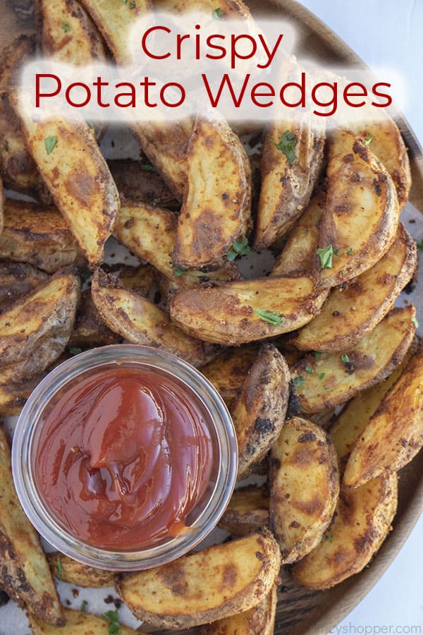 Text on image Crispy Potato Wedges