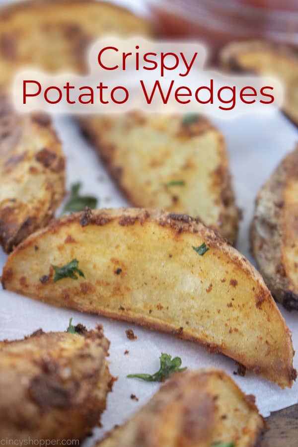 Text on image Crispy Potato Wedges