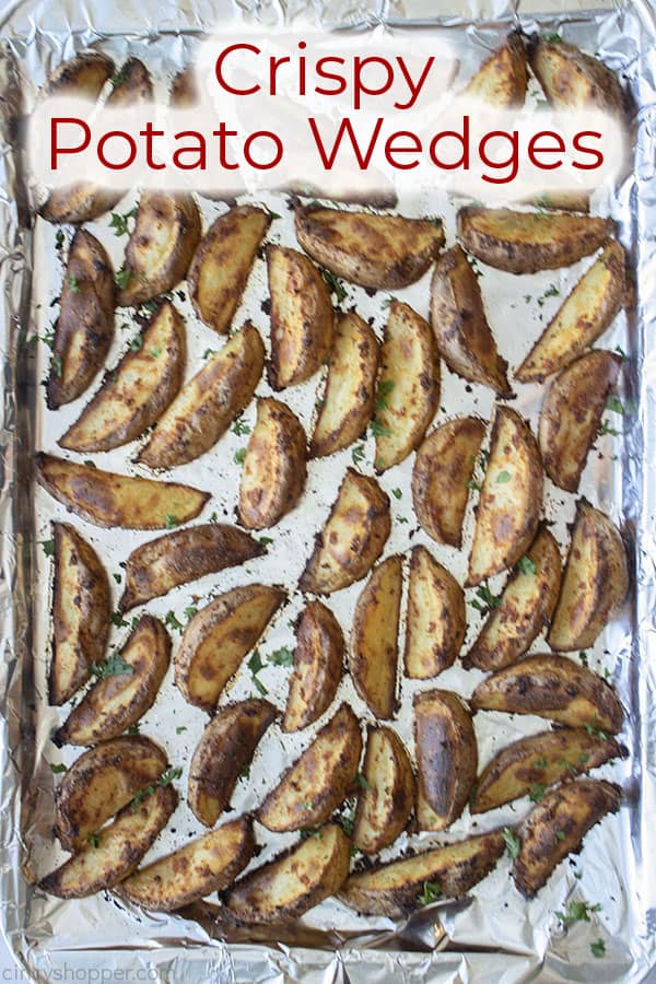 Text on image Crispy Potato Wedges