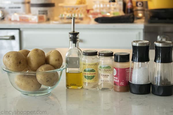 Ingredients for oven baked potatoes