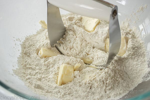 Cutting in butter to dry ingredients