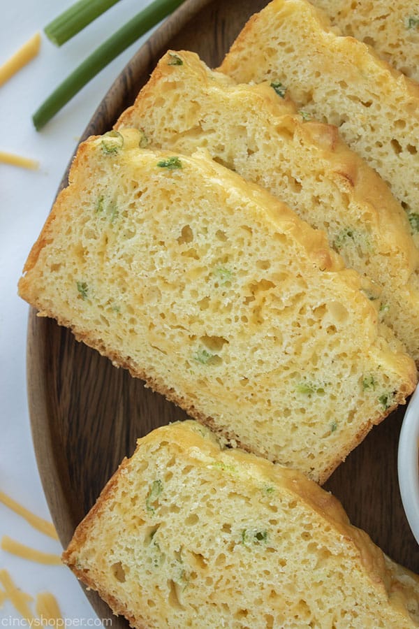 Slices of easy cheese bread