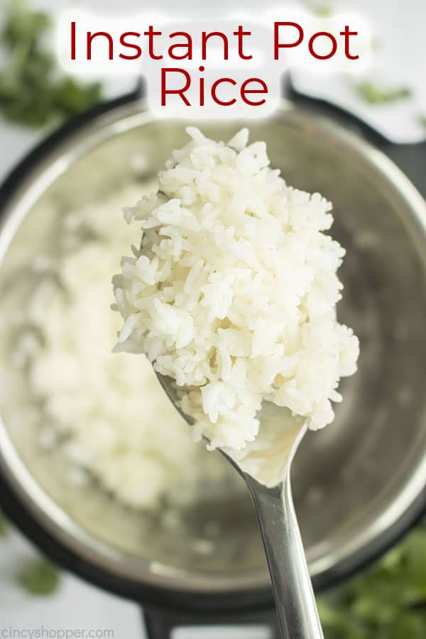 Text on image Instant Pot Rice