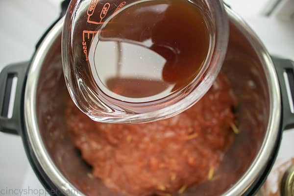Broth added to Instant Pot
