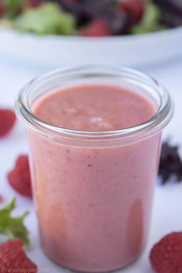 Raspberry Vinaigrette in a glass jar