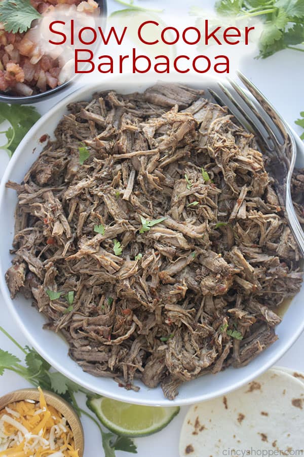 Text on image Slow Cooker Barbacoa