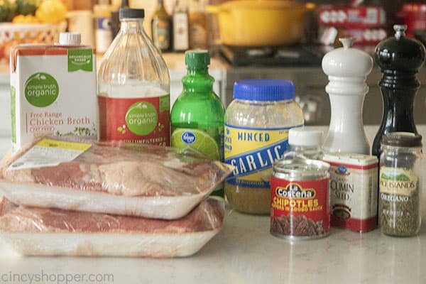 Ingredients to make homemade Barbacoa