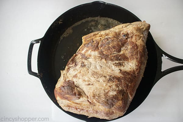 Browned pork roast for carnita