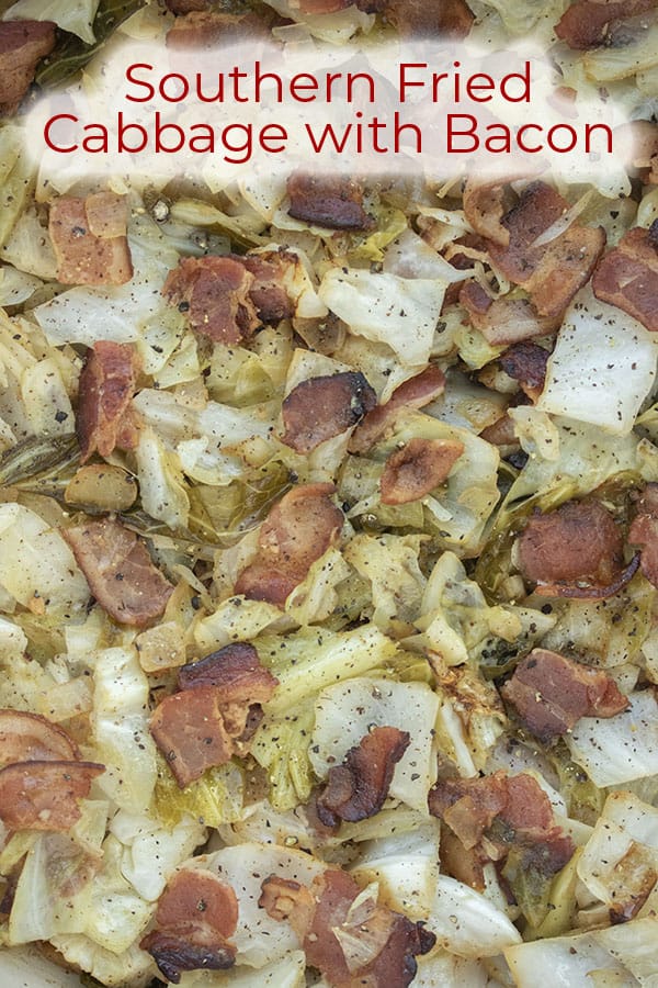 Text on image Southern Fried Cabbage