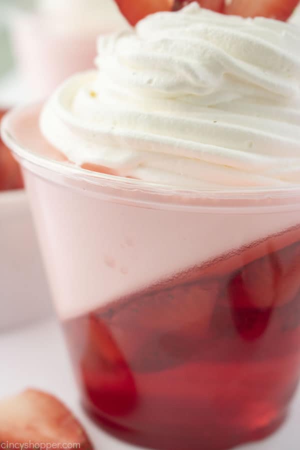 Layered Strawberry Jell-O Dessert Cups