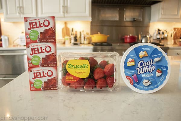 Ingredients to make Jello Parfaits