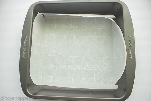 Parchment lined 8X8 pan