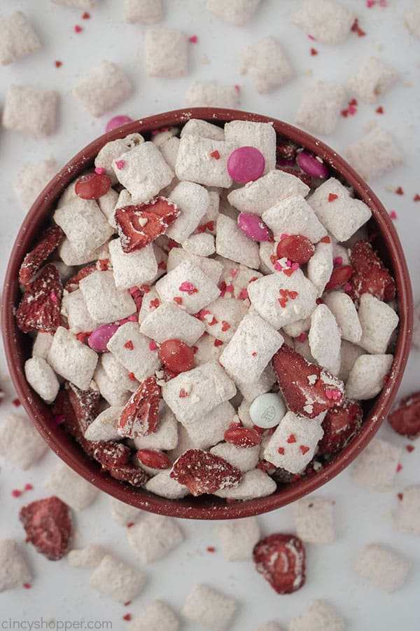 Strawberry Muddy buddies for Valentine's Day