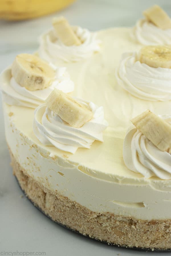 No Bake Banana Cream Cheesecake whole