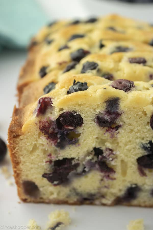 Closeup of Quick Blueberry Bread