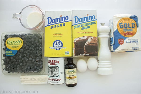 Ingredients to make Blueberry Loaf