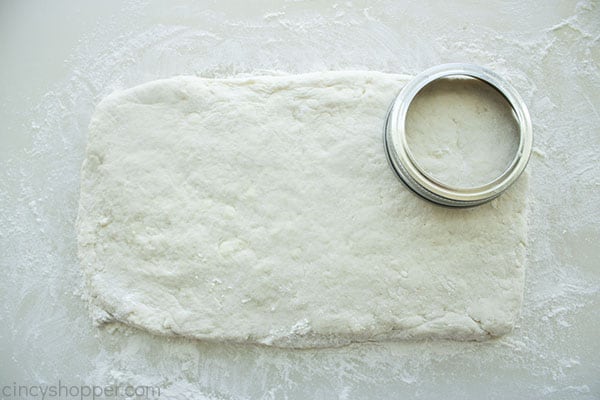 Cutting biscuit dough