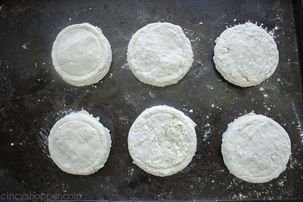 Biscuit dough on sheet pan 