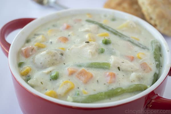 Bowl of Chicken Pot Pie Soup