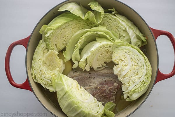 Raw cabbage added to veggies