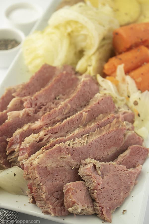 Corned Beef with cabbage on a platter