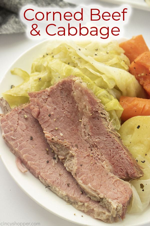 Text on image Corned Beef & Cabbage