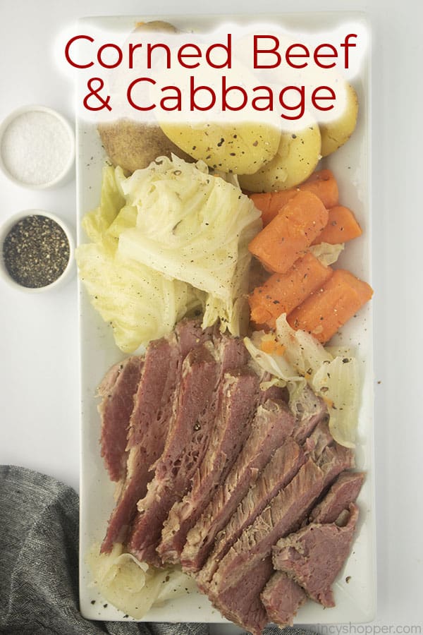 Text on image Corned Beef & Cabbage