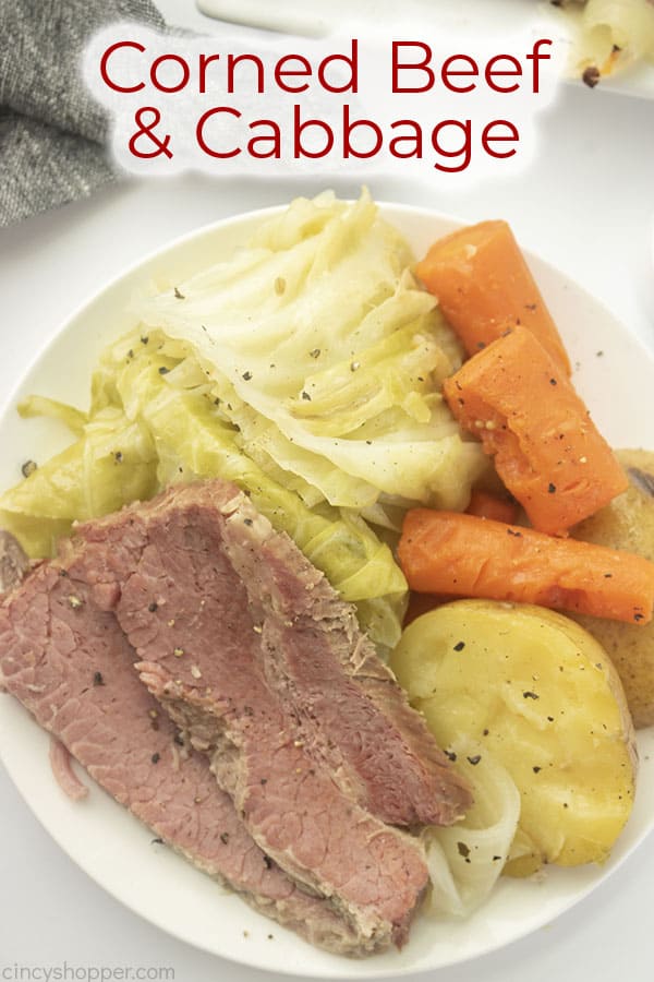 Text on image Corned Beef & Cabbage