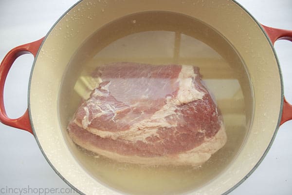 Corned beef in a pot
