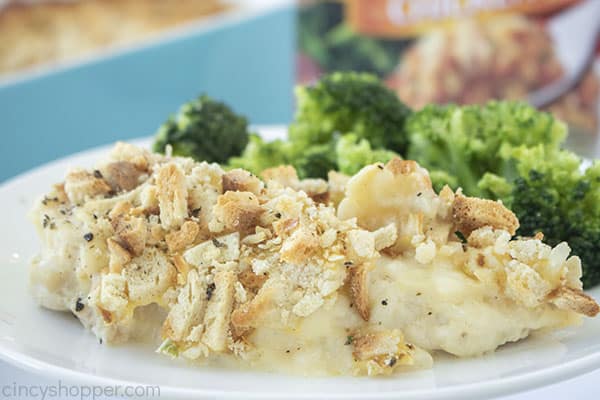 Stovetop chicken casserole on a plate