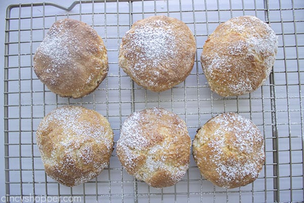 Sweet biscuits dusted with powdered sugar