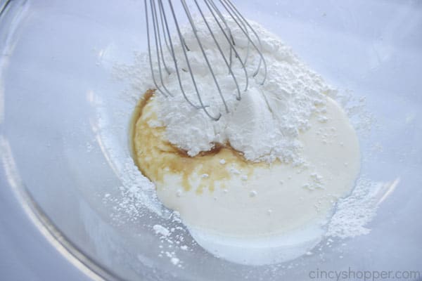 Homemade Whipped Cream ingredients in a bowl
