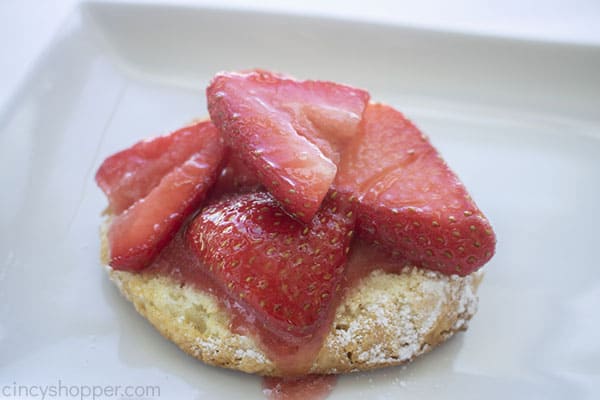 Strawberries added to biscuits