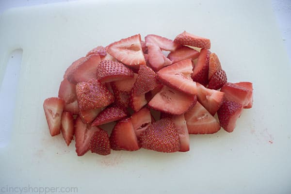 Sliced strawberries