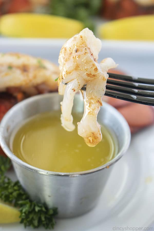 Best Lobster Tail on a fork with butter