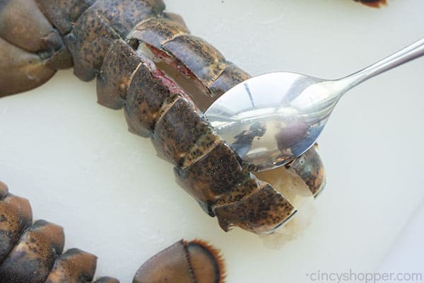 Preparing lobster tails 