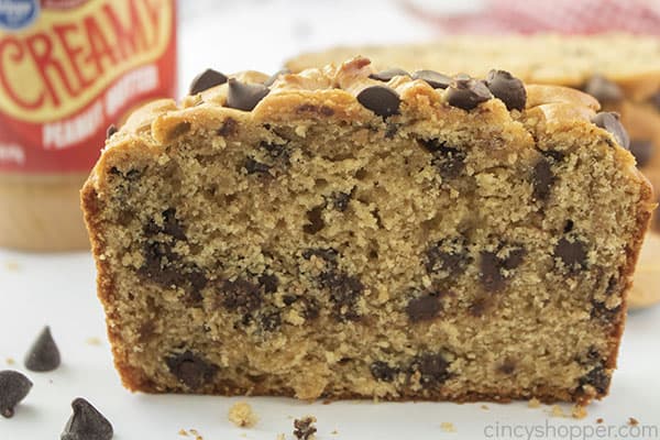 Fresh baked Peanut Butter Chocolate Chip Bread