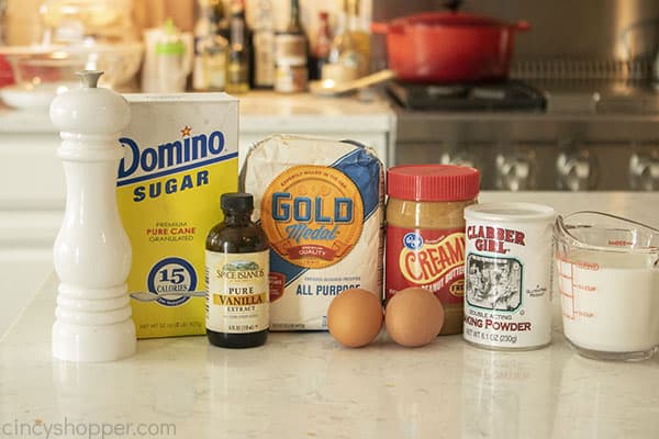 Ingredients to make Peanut Butter Bread