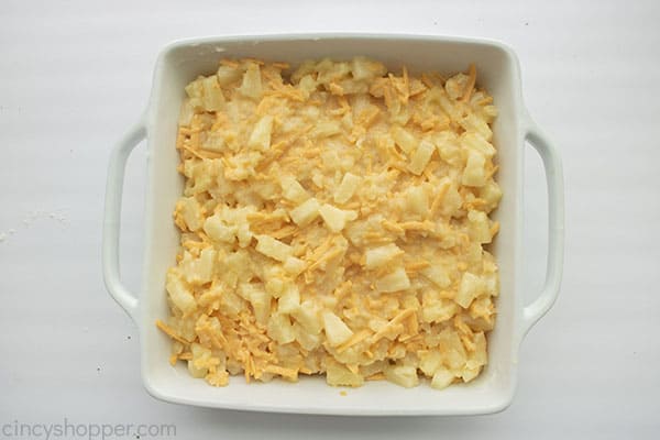 Baked Pineapple Casserole in a dish