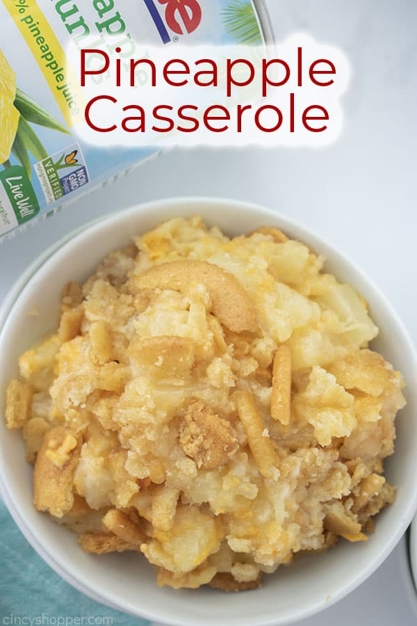 Text on image Pineapple Casserole