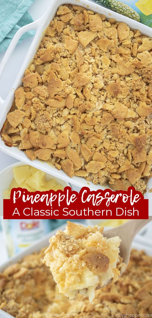 Long pin collage text banner Pineapple Casserole A Classic Southern Dish