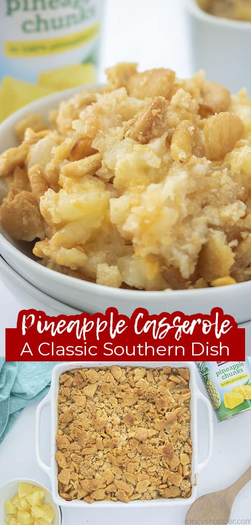 Long pin collage text banner Pineapple Casserole A Classic Southern Dish